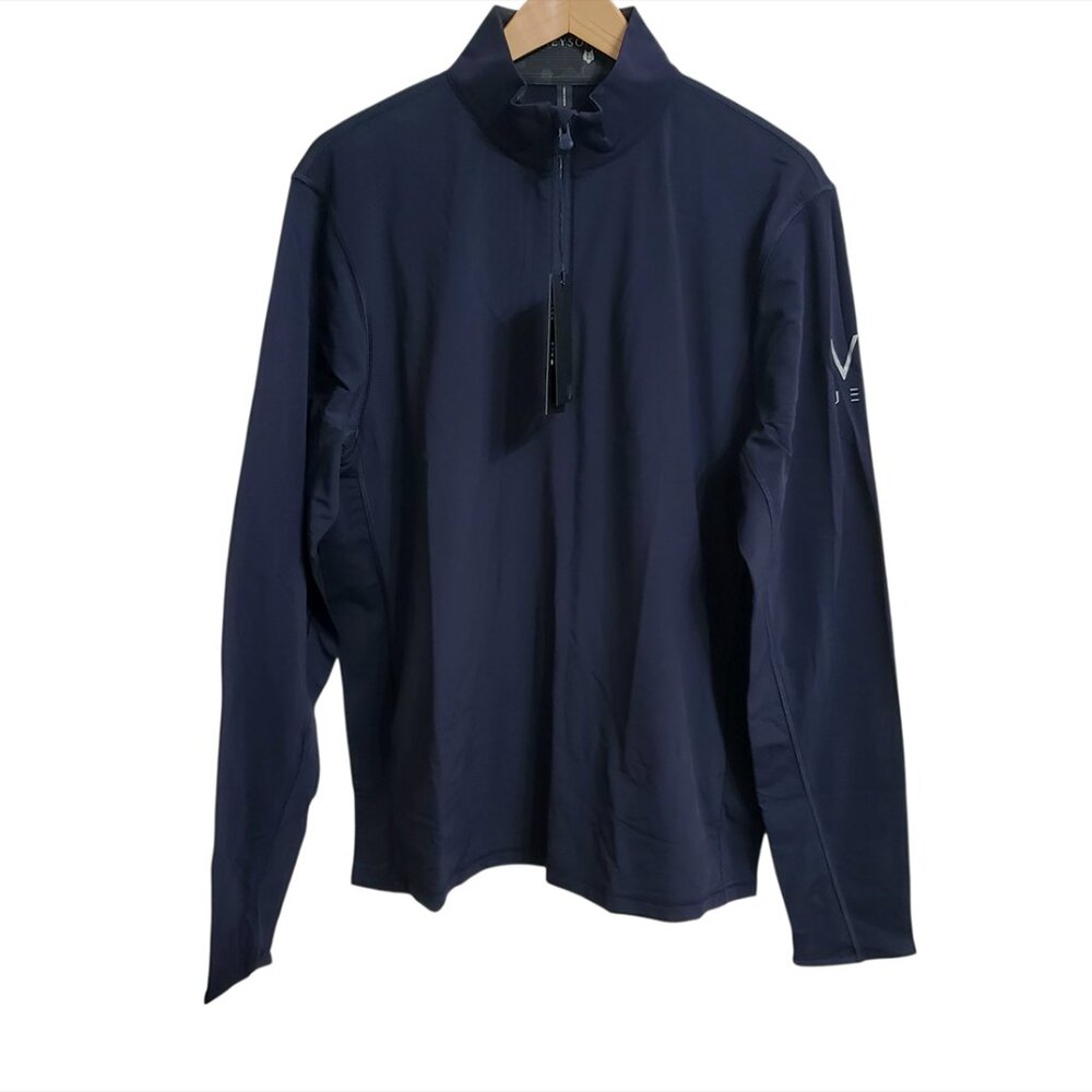 Greyson Men's Navy Quarter-Zip Performance Sweater